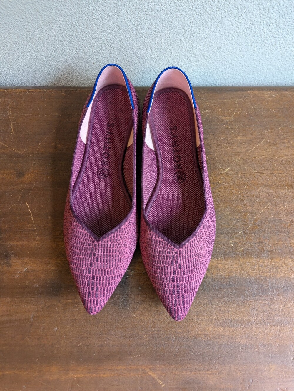 Retired Rothys The Point Fig Python Purple Flats Womens Sz 11.5 Snake Rare - Picture 2 of 12